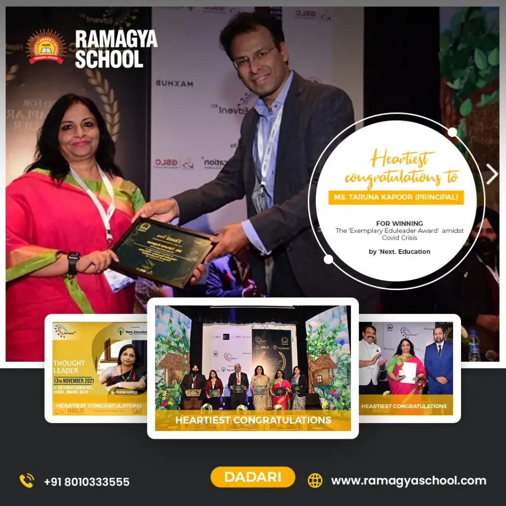 Academic & Other Events In Dadri, Activity, Awards & Achievements, Dadri, Dadri Workshop, Events, Media & Press The ‘Exemplary Eduleader Award’ amidst Covid Crisis by ‘Next. Education’